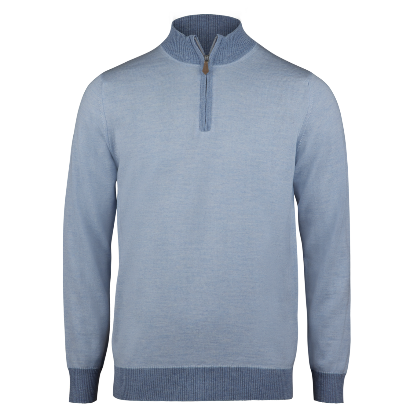 Stenstroms Merino Wool Half Zip Light Blue