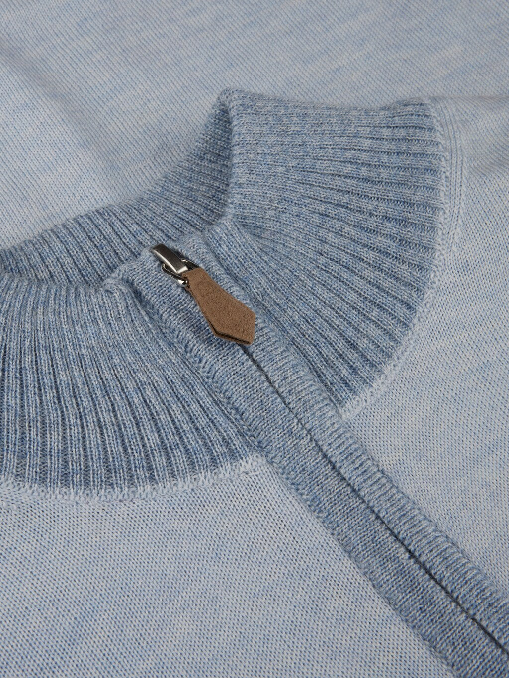 Stenstroms Merino Wool Half Zip Light Blue