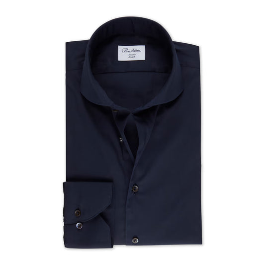 Stenstroms Poplin Shirt Stretch Navy