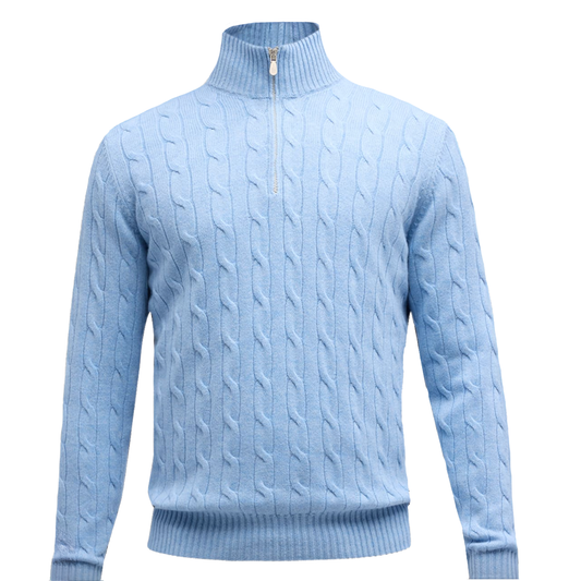 Brunello Cucinelli Cable-knit Quarter Zip Sweater