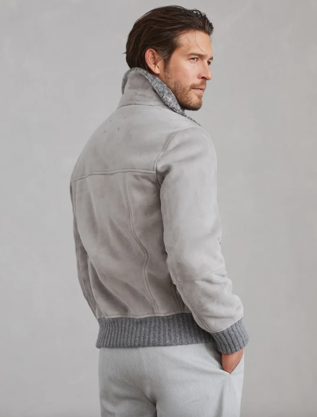 Brunello Cucinelli Suede Shearling outerwear jacket