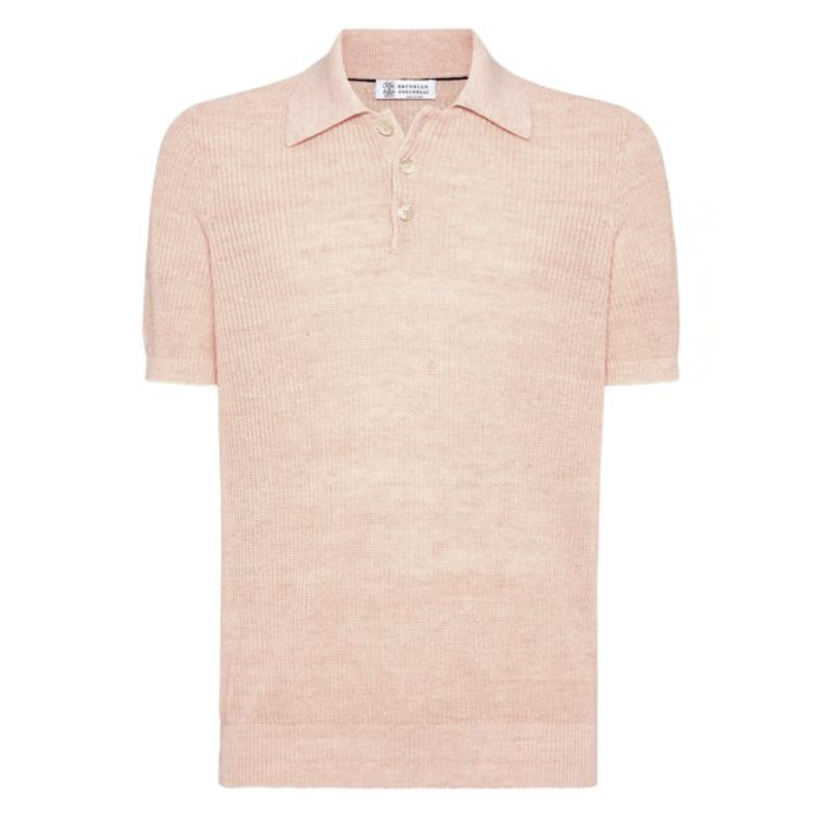 Brunello Cucinelli Half English rib knit polo