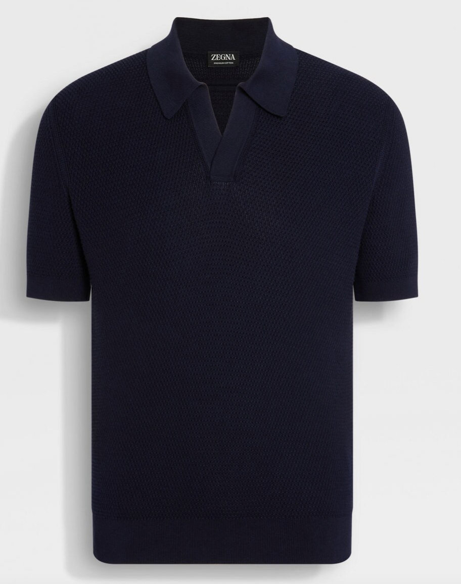Zegna プレミアムコットン ポロシャツ XS ZEGNA メンズコットン