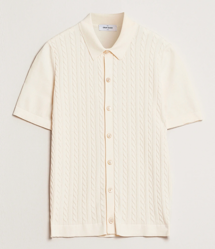 Gran Sasso Cotton Cable Knitted Shirt