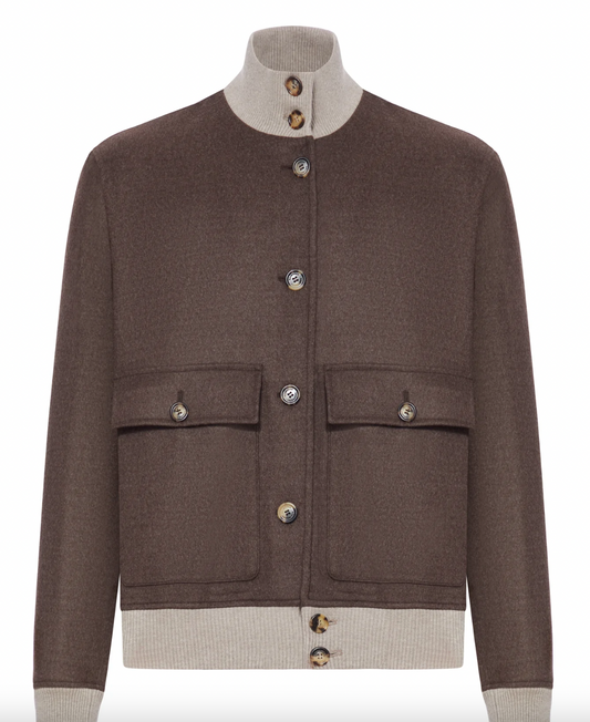Brunello Cucinelli Double Wool Flannel Bomber