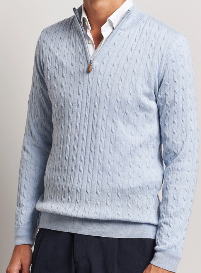 Stenstroms Cable-Knit Quarter-Zip