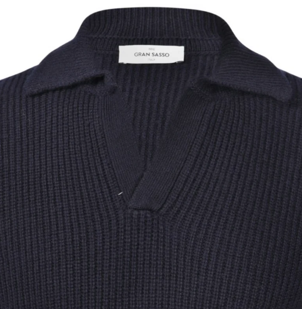 Gran Sasso Open Collar Polo Jumper