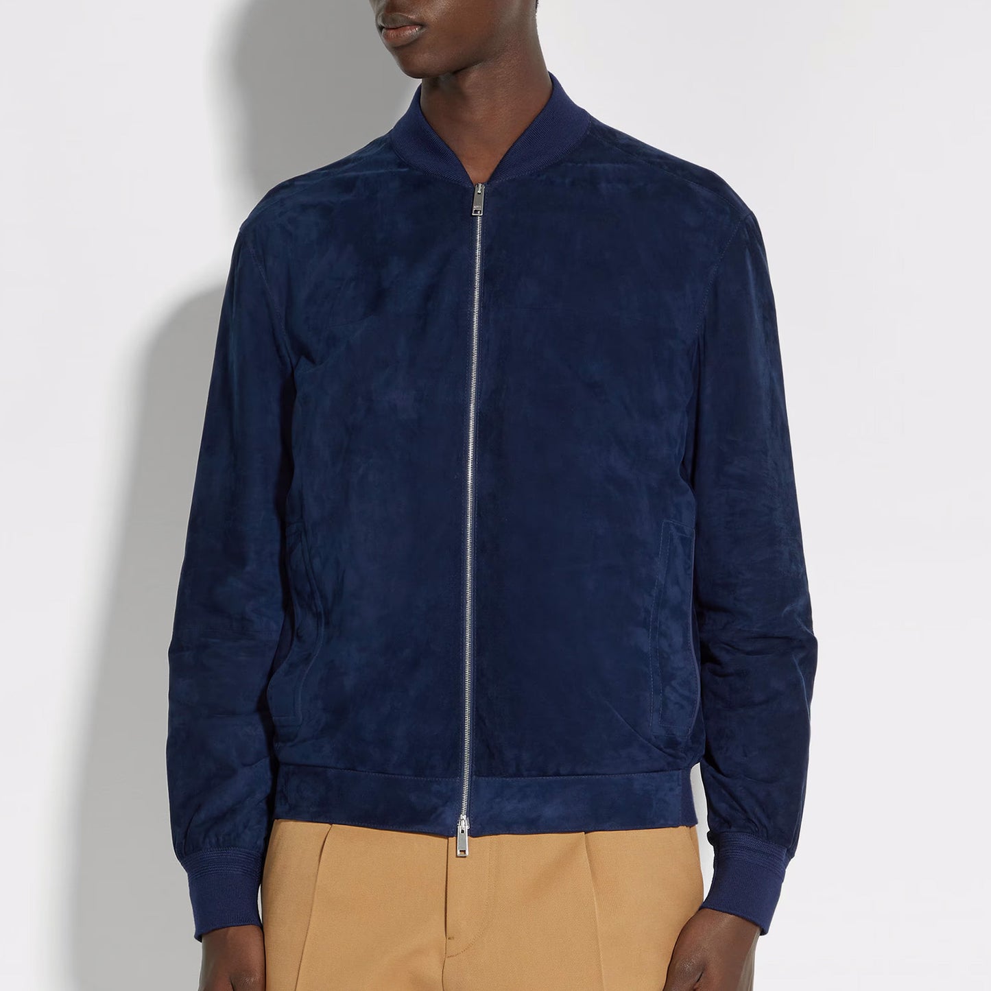 Zegna Suede Bomber Blue
