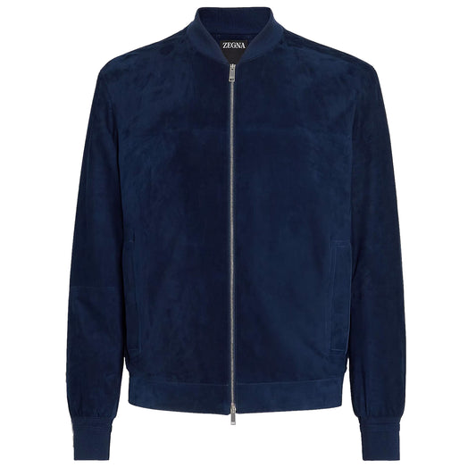 Zegna Suede Bomber Blue