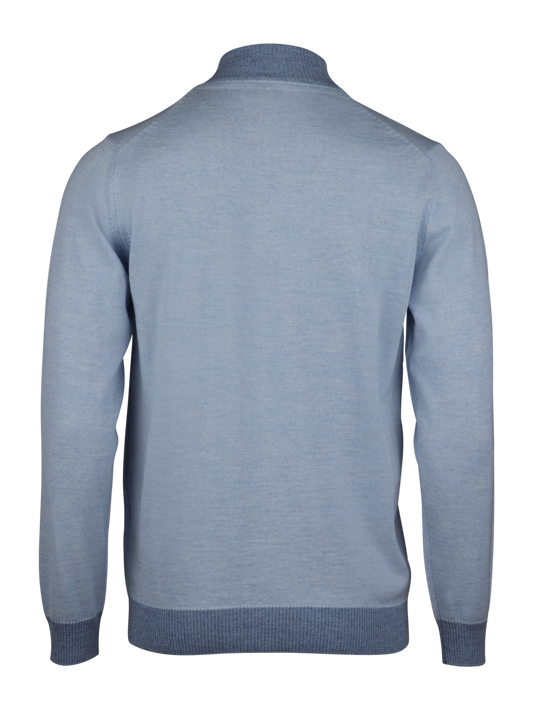 Stenstroms Merino Wool Half Zip Light Blue