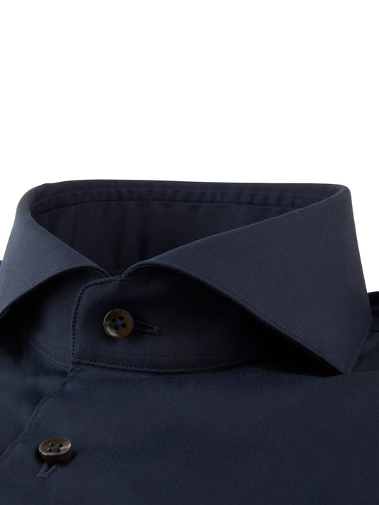 Stenstroms Poplin Shirt Stretch Navy