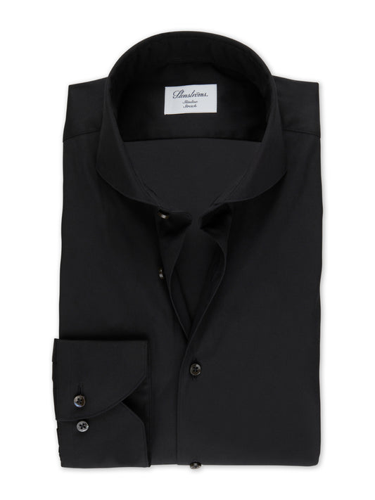 Stenstroms Poplin Shirt Stretch Black