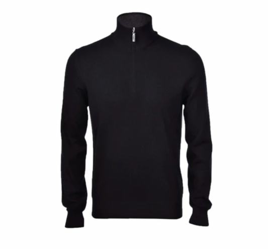 Gran Sasso Mock Zip Cashmere/Black