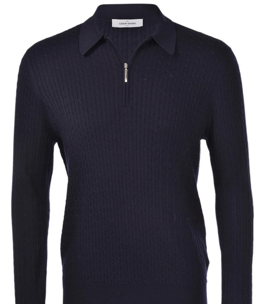 Gran Sasso Cable Long Sleeve Zip Up