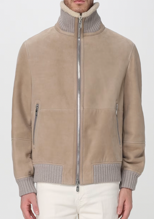 Brunello Cucinelli Shearling Bomber Jacket
