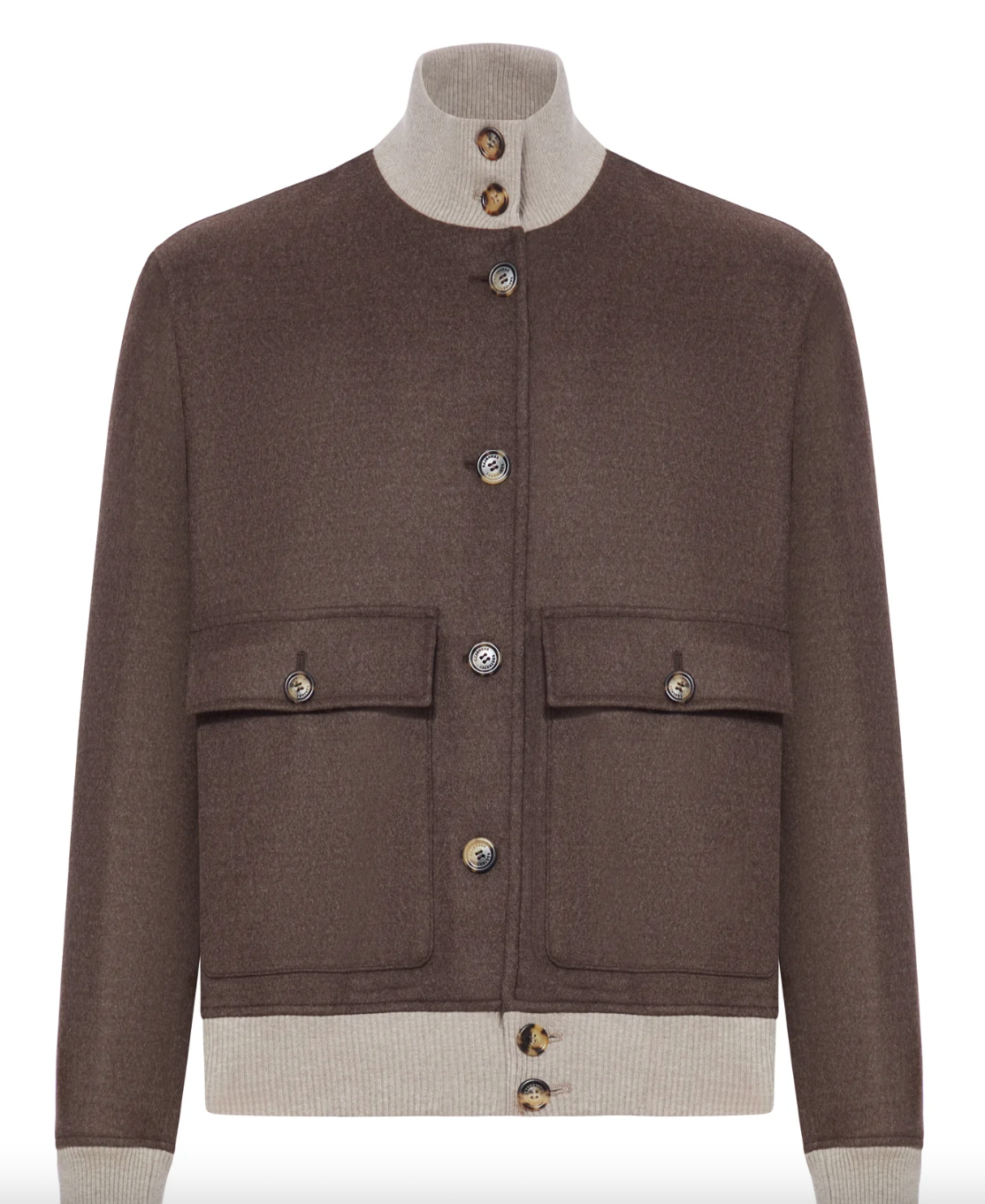 Brunello Cucinelli Double Wool Flannel Bomber