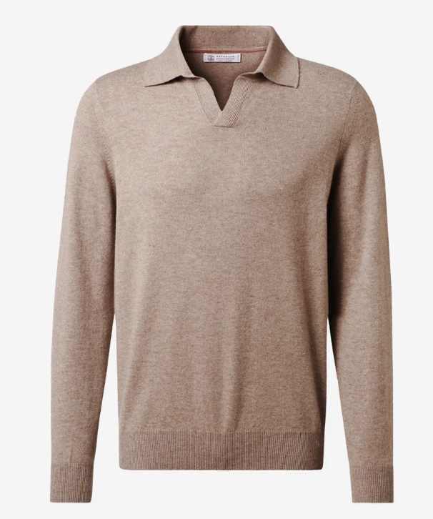 Brunello Cucinelli Cashmere V neck Polo