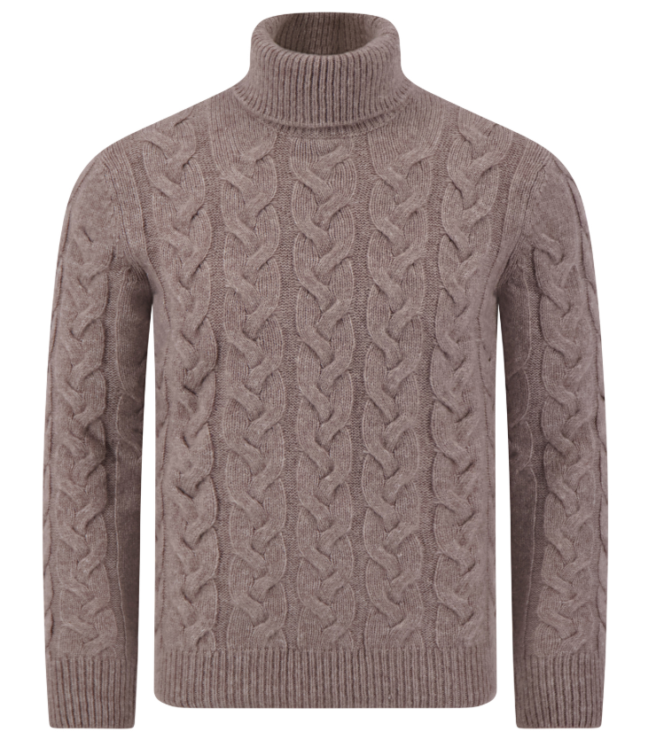 Gran Sasso Cable-Knit Turtleneck