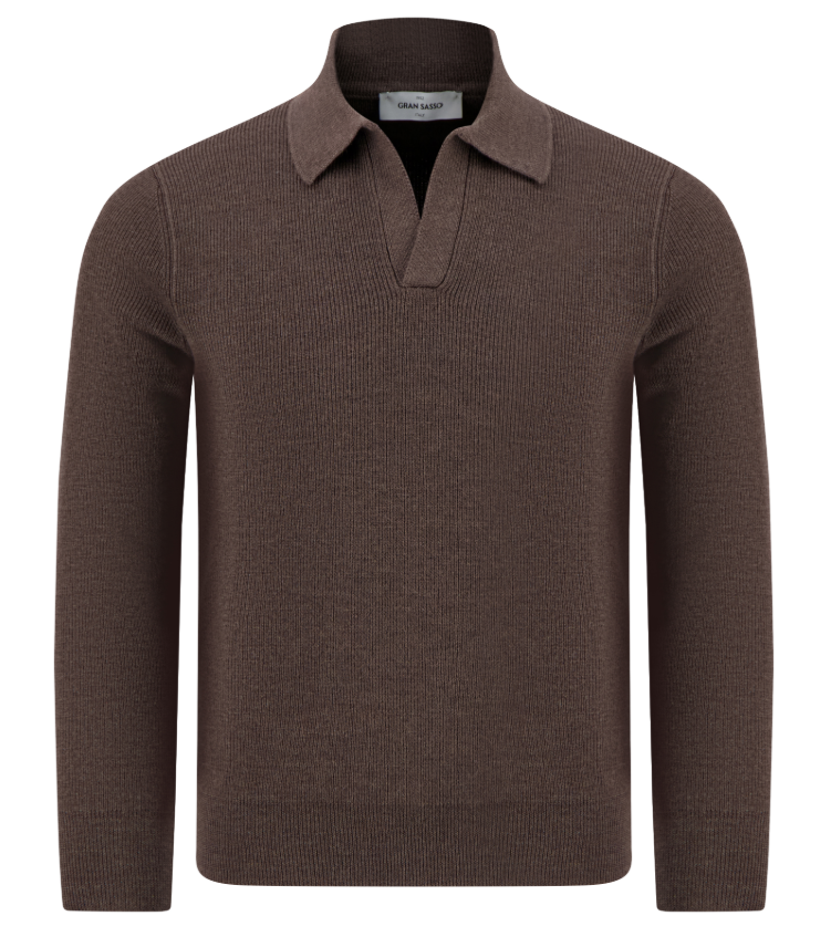Gran Sasso Open Neck Polo Jumper