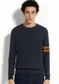 Zegna long sleeve crew neck jumper - Navy