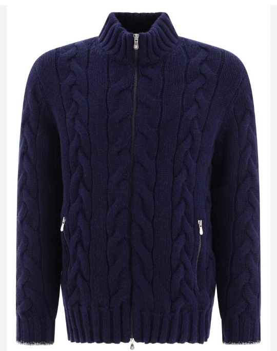 Brunello Cucinelli Cable Knit Zip-Up Cardigan