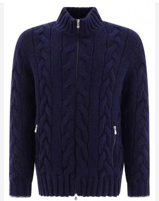 Brunello Cucinelli Cable Knit Zip-Up Cardigan