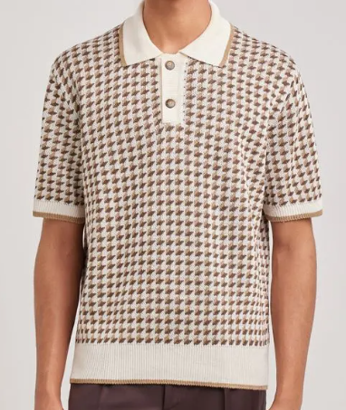 Canali short-sleeved linen and silk jacquard polo shirt