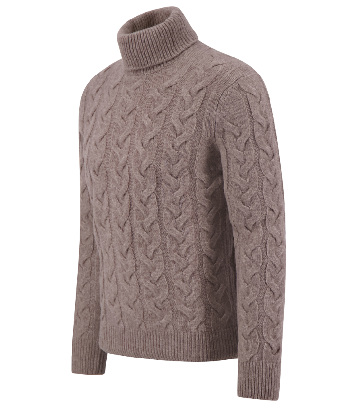 Gran Sasso Cable-Knit Turtleneck