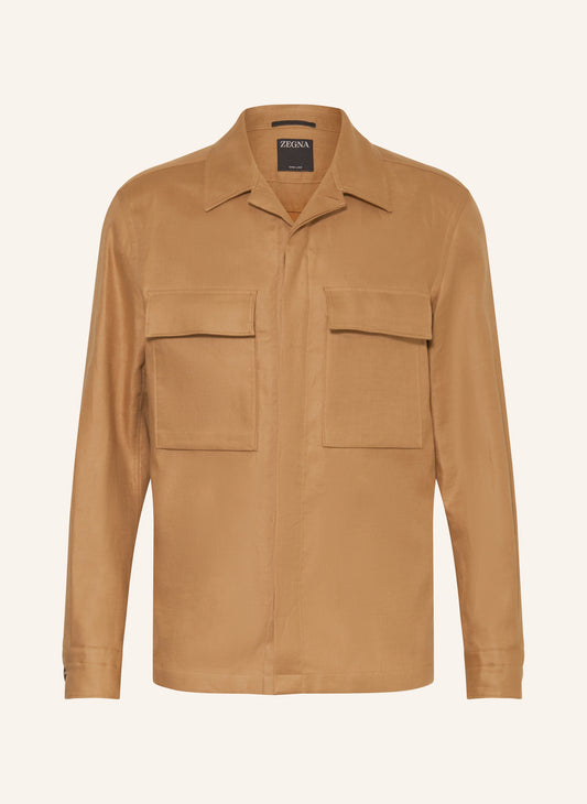 Zegna Linen overshirt Camel