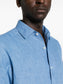 Zegna Linen Long Sleeved Shirt Blue